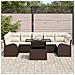 Set Divano da Giardino da 8 Pezzi con Cuscini Marrone Polirattan - Foto miniatura 3