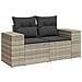 Set Divano da Giardino 9pz con Cuscini Grigio Chiaro Polyrattan - Foto miniatura 3
