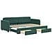 Divano Letto Estraibile Cassetti Verde Scuro 80x200cm Velluto - Foto miniatura 1