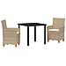 Set da Pranzo per Giardino 3 pcs Beige polyrattan - Foto miniatura 1