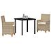 Set da Pranzo per Giardino 3 pcs Beige polyrattan - Foto miniatura 3