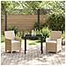 Set da Pranzo per Giardino 3 pcs Beige polyrattan - Foto miniatura 4