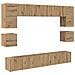 Set mobile TV 8 pcs rovere artigianale 100 x 30 x 30 cm - Foto miniatura 1