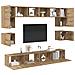 Set mobile TV 8 pcs rovere artigianale 100 x 30 x 30 cm - Foto miniatura 3