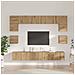 Set mobile TV 8 pcs rovere artigianale 100 x 30 x 30 cm - Foto miniatura 4
