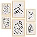 Set Di 6 Stampe Linee Più Morbide Nei Dipinti Decorativi Astratti Estetici Degli Amanti Per Il Tuo Soggiorno Di Casa A3 & A4 Telaio In Legno Chiaro - Foto miniatura 1