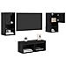 Mobiletti TV da Parete 4 pcs Rovere Nero 30,5 x 30 x 60 cm - Foto miniatura 3