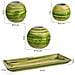 Set Vassoio E 3 Portacandele In Legno Di Bambù Verde 33x13x3h Cm - Foto miniatura 3