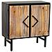 Credenza In Metallo E Legno 2 Ante, Nero 75x35x81h Cm - Foto miniatura 1