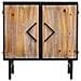 Credenza In Metallo E Legno 2 Ante, Nero 75x35x81h Cm - Foto miniatura 2