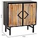 Credenza In Metallo E Legno 2 Ante, Nero 75x35x81h Cm - Foto miniatura 3