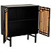 Credenza In Metallo E Legno 2 Ante, Nero 75x35x81h Cm - Foto miniatura 5