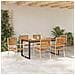 Set da Pranzo per Giardino 7 pcs Beige e Marrone polyrattan - Foto miniatura 4