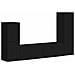 Set mobile TV Montaggio a parete 4 pcs Nero Legno multistrato - Foto miniatura 1