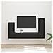 Set mobile TV Montaggio a parete 4 pcs Nero Legno multistrato - Foto miniatura 2