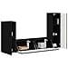 Set mobile TV Montaggio a parete 4 pcs Nero Legno multistrato - Foto miniatura 3