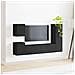 Set mobile TV Montaggio a parete 4 pcs Nero Legno multistrato - Foto miniatura 4