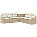 Set di divani 7 pcs Beige e Bianco Crema - Foto miniatura 1
