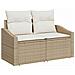 Set di divani 7 pcs Beige e Bianco Crema - Foto miniatura 2