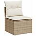 Set di divani 7 pcs Beige e Bianco Crema - Foto miniatura 3