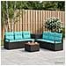 Set di divani 8 pz Nero e Blu Rattan sintetico e Acciaio - Foto miniatura 6