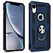 Cover Iphone Xr Bi-materia Rigida Morbida Anello Magnetico Stand Blu - Foto miniatura 1
