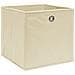 Scatole Portaoggetti con Coperchi 4pz Crema 32x32x32 cm Tessuto - Foto miniatura 3