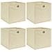 Scatole Portaoggetti con Coperchi 4pz Crema 32x32x32 cm Tessuto - Foto miniatura 1