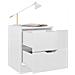 Comodini 2 pz Bianco Lucido 40x40x50 cm in Legno Multistrato - Foto miniatura 3