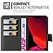 Custodia Compatibile Con Apple Iphone 12 (6,1"" Zoll) In Nero Carbone - Coperchio Protettiva Con Chiusura Magnetica, Funzione Stand E Tasca Per Le Carte - Foto miniatura 4