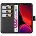Custodia Compatibile Con Apple Iphone 12 (6,1"" Zoll) In Nero Carbone - Coperchio Protettiva Con Chiusura Magnetica, Funzione Stand E Tasca Per Le Carte - Foto miniatura 6