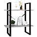 Libreria 2 Ripiani Grigio Cemento 60x30x70 cm Legno Multistrato - Foto miniatura 2