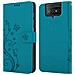 Cadorabo Custodia Compatibile Con Asus Zenfone 8 Flip In Blu Fiore - Coperchio Protettivo In Design Floreale Con Chiusura Magnetica, Funzione Stand E Slot Per Carte - Foto miniatura 8