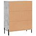 Credenza Grigio Cemento 69,5x34x90 Cm In Legno Multistrato - Foto miniatura 10