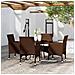 Set Bistrot Giardino 5 pz Polyrattan e Vetro Temperato Marrone - Foto miniatura 4