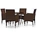 Set Bistrot Giardino 5 pz Polyrattan e Vetro Temperato Marrone - Foto miniatura 1