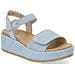 Blue Casual Open Sandals Sandali Pelle Scamosciata /nabuk Scarpe Donna Blu Eu 36, D1n50-10 - Foto miniatura 1