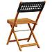Sedie Giardino Pieghevoli 4pz Nere Polyrattan e Legno Massello - Foto miniatura 8