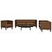 Divani Chesterfield 3pz Cuscini Marrone Similpelle Scamosciata - Foto miniatura 2