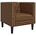 Divani Chesterfield 3pz Cuscini Marrone Similpelle Scamosciata - Foto miniatura 6