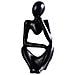 Statua Del Pensatore Astratto - Decorazione Per La Casa In Resina Black - Foto miniatura 1