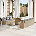 Set di divani da giardino  10 pezzi con cuscini beige in polyrattan, Divano da giardino  2 posti con spazio di stoccaggio e cuscini beige in polyrattan, Set da pranzo da giardino  3 pezzi con cuscini beige in polyrattan - Foto miniatura 2