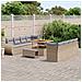 Set di divani da giardino con cuscini da 11 pezzi in polyrattan beige e acacia, Set da pranzo da giardino in 3 pezzi con cuscini beige in polyrattan e acacia - Foto miniatura 3