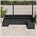 Set Divano da Giardino  8 Pezzi con Cuscini Nero Rattan Poliestere, Divano da Giardino  2 Posti con Cuscini Nero Rattan Poliestere - Foto miniatura 3