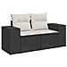 Set Divani da Giardino 4 pz con Cuscini Nero in Polyrattan - Foto miniatura 4