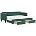 Divano Letto Estraibile Cassetti Verde Scuro 80x200cm Velluto - Foto miniatura 1