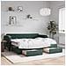 Divano Letto Estraibile Cassetti Verde Scuro 80x200cm Velluto - Foto miniatura 2