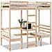 Giroletto Soppalco con Scrivania e Sedie 90x190cm Legno Pino - Foto miniatura 2