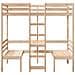 Giroletto Soppalco con Scrivania e Sedie 90x190cm Legno Pino - Foto miniatura 5