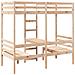 Giroletto Soppalco con Scrivania e Sedie 90x190cm Legno Pino - Foto miniatura 7